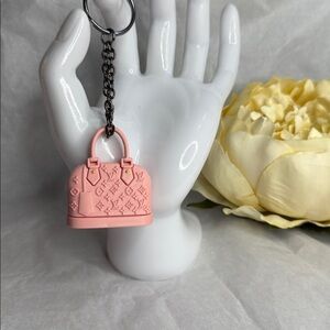 Blush Pink Bag Charm Keychain
